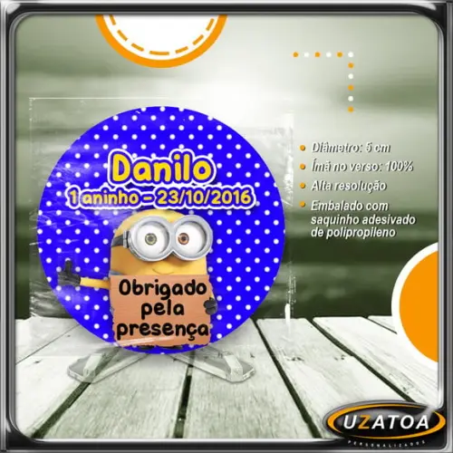 Ímã Redondo Personalizado - Minions