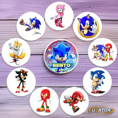 Jogo da Memória Personalizado na Latinha - Sonic