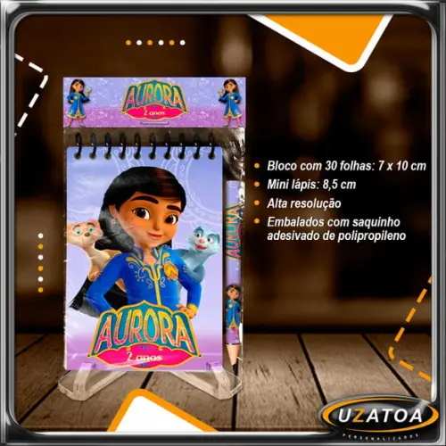 Bloco Personalizado com Lapela e Mini Lápis - Mira Detetive