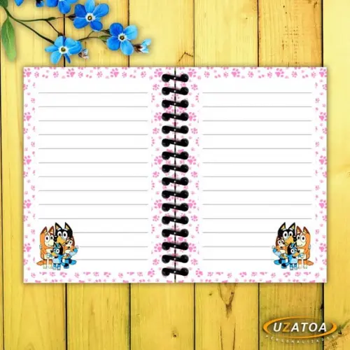 Caderninhos com Capa e Folhas Personalizadas - Bluey