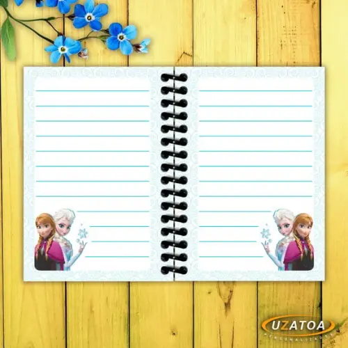 Caderninhos com Capa e Folhas Personalizadas - Frozen
