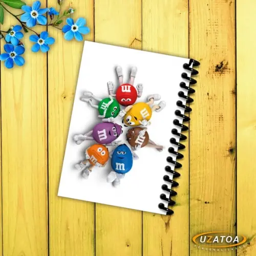 Caderninhos com Capa e Folhas Personalizadas - M & M´s