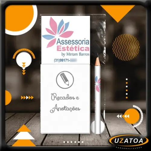 Bloco Personalizado com Ímã e Mini Lápis -brinde Corporativo