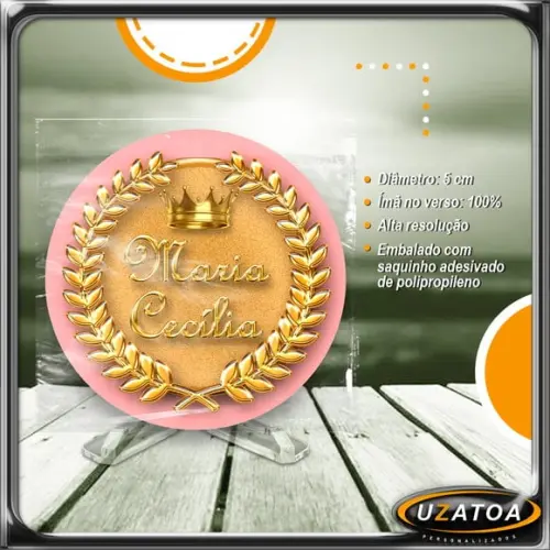 Ímã Redondo Personalizado - Realeza