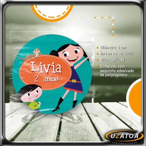 Ímã Redondo Personalizado - Show da Luna