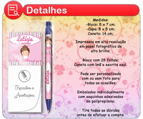 Bloco Personalizado com Ímã/caneta