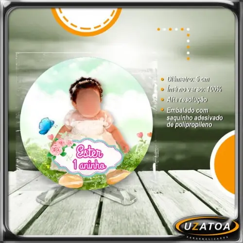 Ímã Redondo Personalizado - Jardim