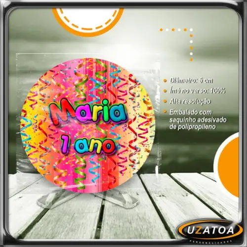Ímã Redondo Personalizado - Carnaval