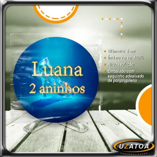 Ímã Redondo Personalizado - Cinderela