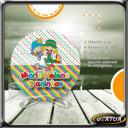 Ímã Redondo Personalizado - Patati Patata