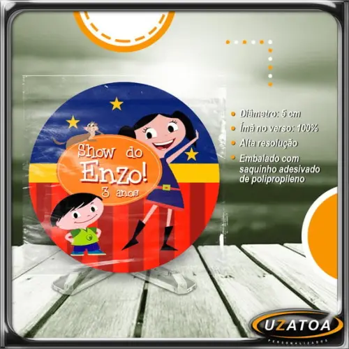 Ímã Redondo Personalizado - Show da Luna