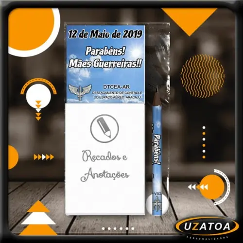 Bloco Personalizado com Ímã e Mini Lápis