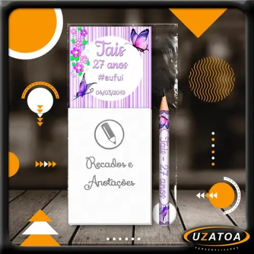 Bloco Personalizado com Ímã e Mini Lápis