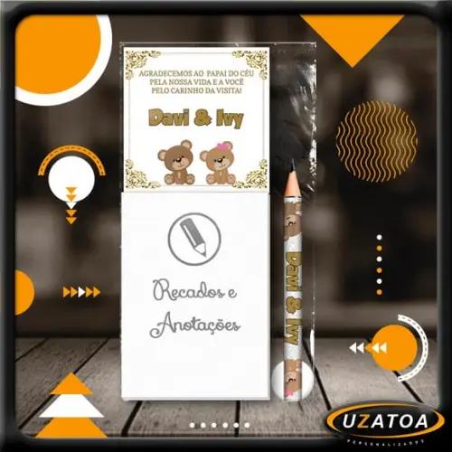Bloco Personalizado com Ímã e Mini Lápis