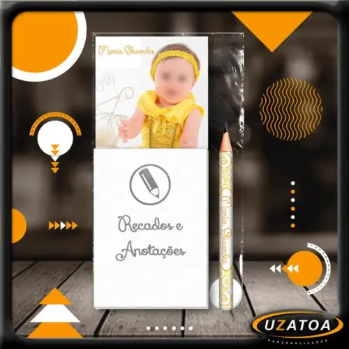 Bloco Personalizado com Ímã e Mini Lápis