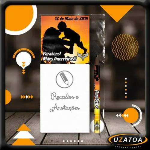 Bloco Personalizado com Ímã e Mini Lápis - Dia das Mães