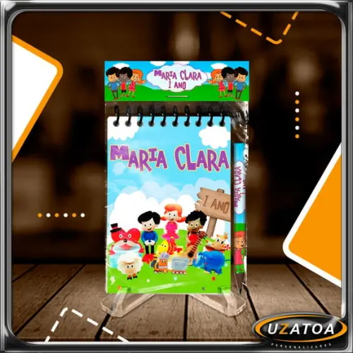 Bloco Personalizado com Lapela e Mini Lápis - 3 Palavrinhas