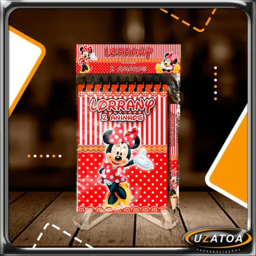 Bloco Personalizado com Lapela e Mini Lápis - Minnie