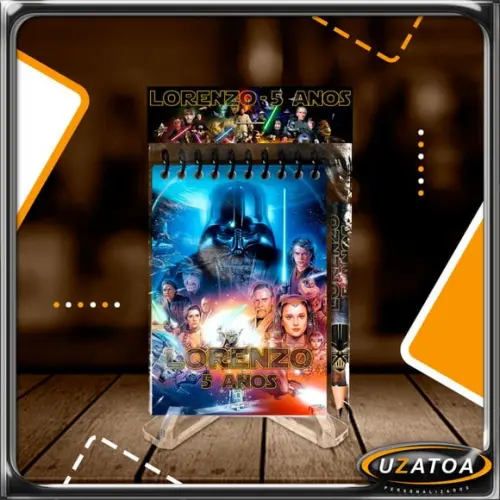 Bloco Personalizado com Lapela e Mini Lápis - Star Wars