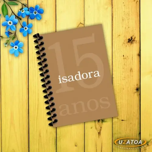 Caderninhos com Capa e Folhas Personalizadas - 15 Anos