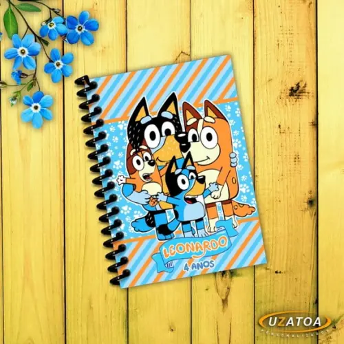 Caderninhos com Capa e Folhas Personalizadas - Bluey