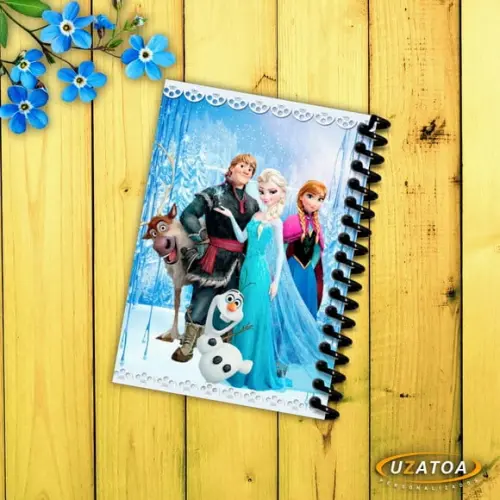 Caderninhos com Capa e Folhas Personalizadas - Frozen