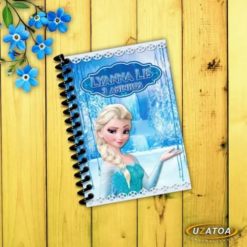 Caderninhos com Capa e Folhas Personalizadas - Frozen