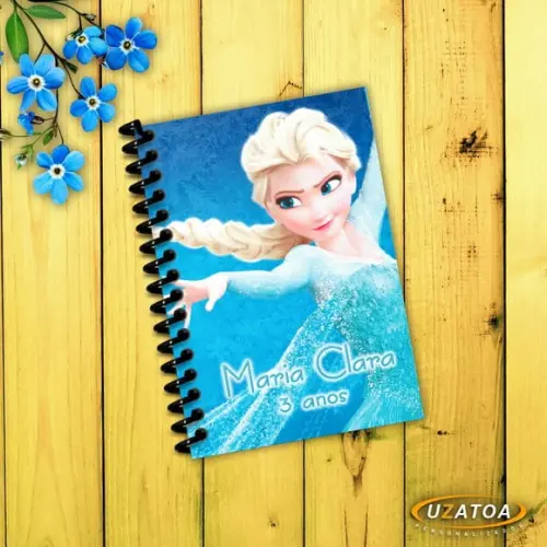 Caderninhos com Capa e Folhas Personalizadas - Frozen