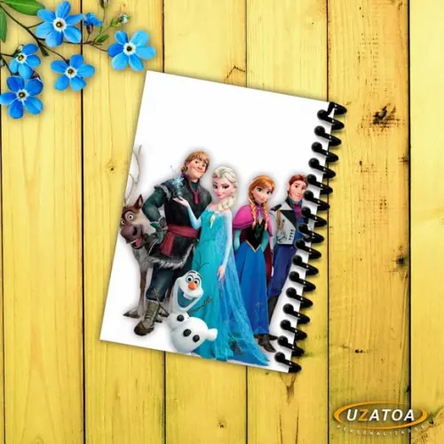 Caderninhos com Capa e Folhas Personalizadas - Frozen