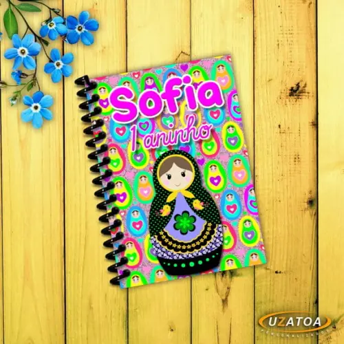 Caderninhos com Capa e Folhas Personalizadas - Matrioska