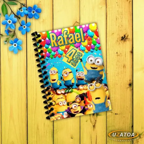 Caderninhos com Capa e Folhas Personalizadas - Minions