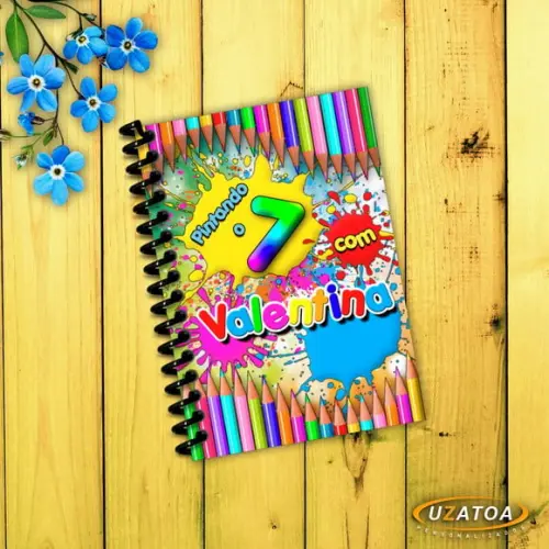 Caderninhos com Capa e Folhas Personalizadas - Pintando o Sete