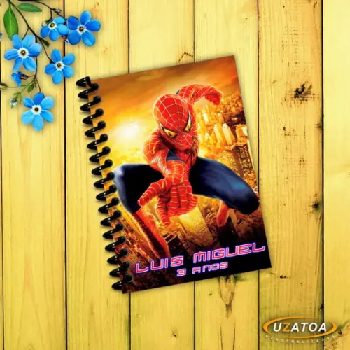 Caderninhos com Capa e Folhas Personalizados - Homem Aranha
