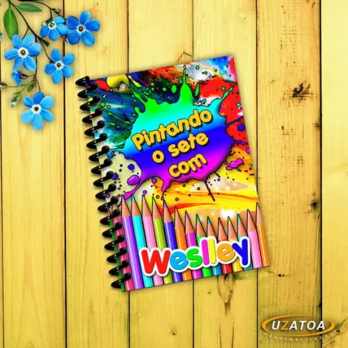 Caderninhos com Capa e Folhas Personalizadas - Pintando o Sete