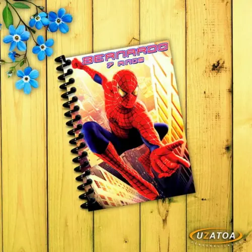 Caderninhos com Capa e Folhas Personalizados - Homem Aranha