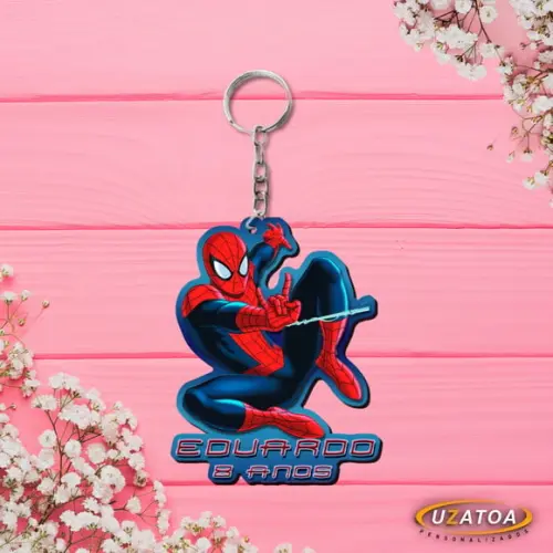 Chaveiro em mdf Personalizado - Homem Aranha