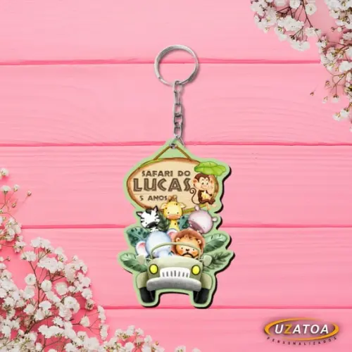 Chaveiro em mdf Personalizado - Safari
