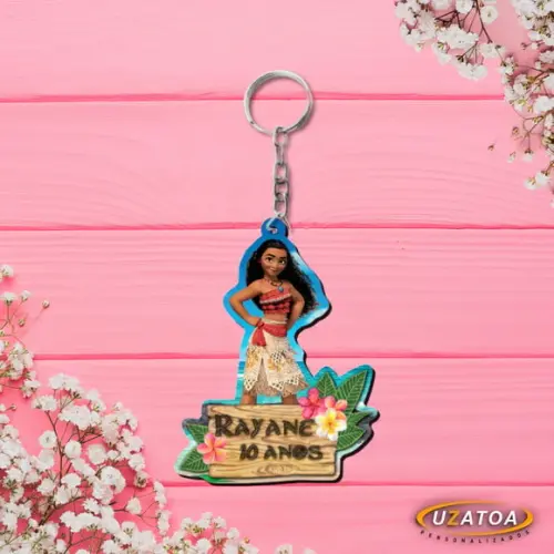 Chaveiro em mdf Personalizado - Moana