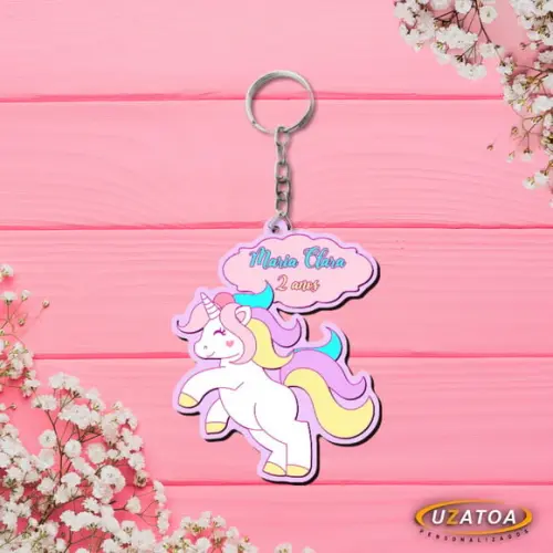 Chaveiro em mdf Personalizado - Unicórnio