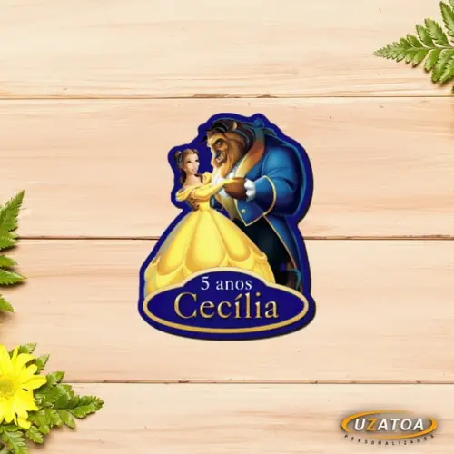 Ímã Personalizado em mdf - A Bela e a Fera