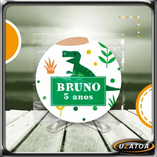 Ímã Redondo Personalizado - Dinossauro