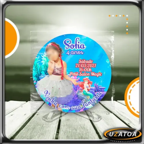 Ímã Redondo Personalizado - Sereia
