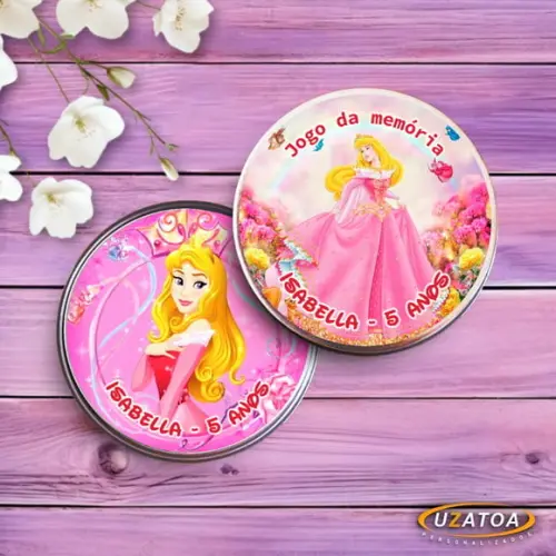 Jogo da Memória Personalizado na Latinha - a Bela Adormecida
