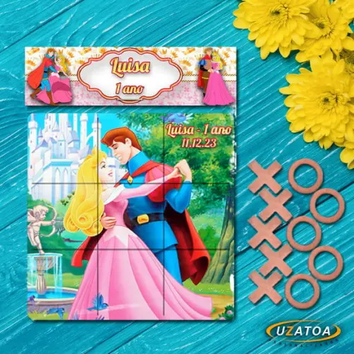 Jogo da Velha Personalizado em mdf - A Bela Adormecida