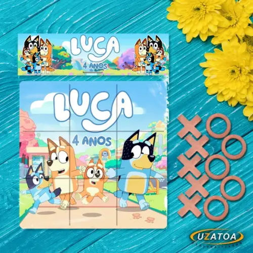 Jogo da Velha Personalizado em mdf - Bluey