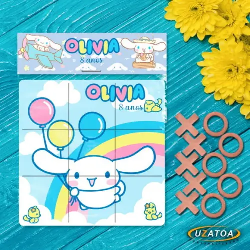 Jogo da Velha Personalizado em mdf - Cinnamoroll