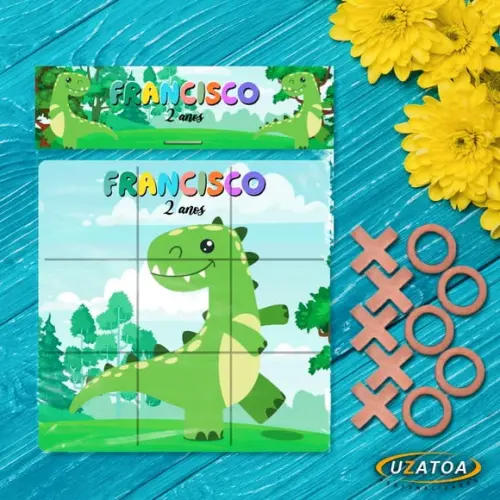 Jogo da Velha Personalizado em mdf - Dinossauro