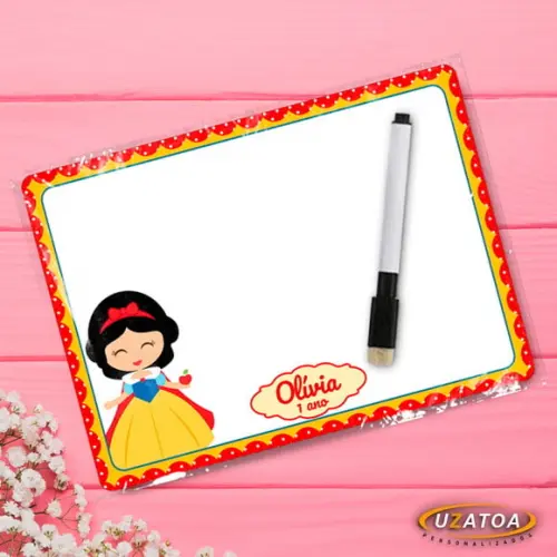 Lousa Mágica Personalizada em MDF - Branca de Neve