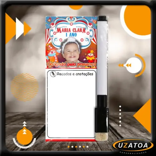 Mini Lousa Personalizada com Caneta - Tema Circo