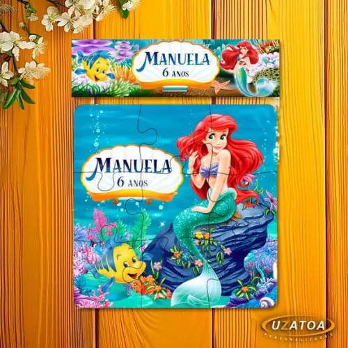 Quebra-cabeça Personalizado em mdf - A Pequena Sereia